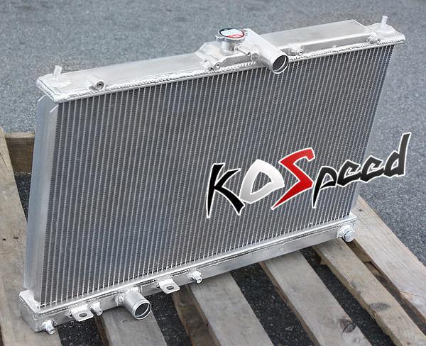 Mit lancer evolution evo 8/9 viii/ix mt dual core 2 row aluminum racing radiator