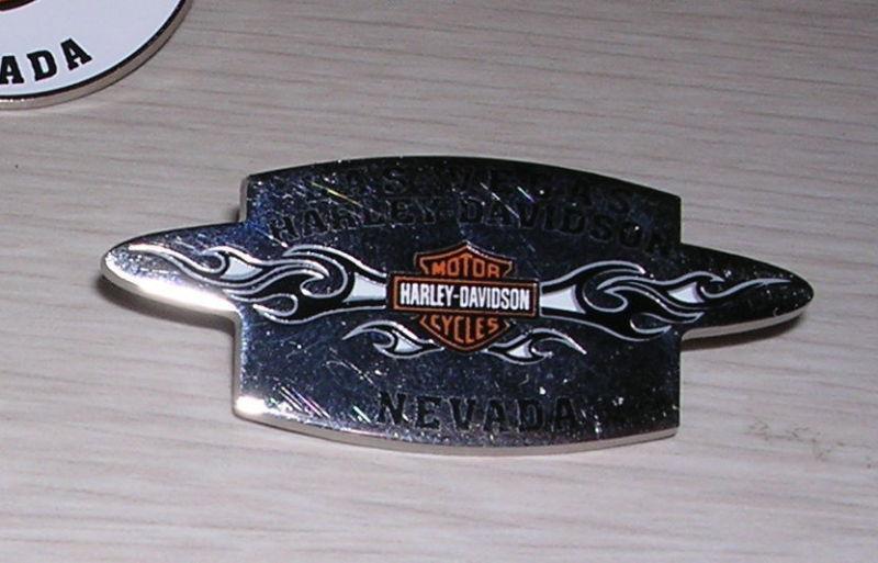 Harley-davidson pin 2006-las vegas nevada hd-shield w/tribal-chrome/2 lock-studs