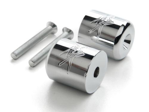 Chrome bar ends logo hand grip end caps for suzuki hayabusa gsx1300r 1999-2012