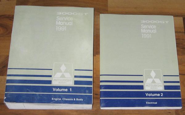 1991 mitsubishi 3000gt service shop repair manual set (2)_original