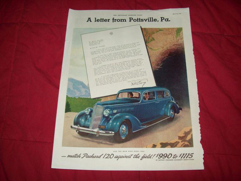 1936 packard car ad- 120 - blue