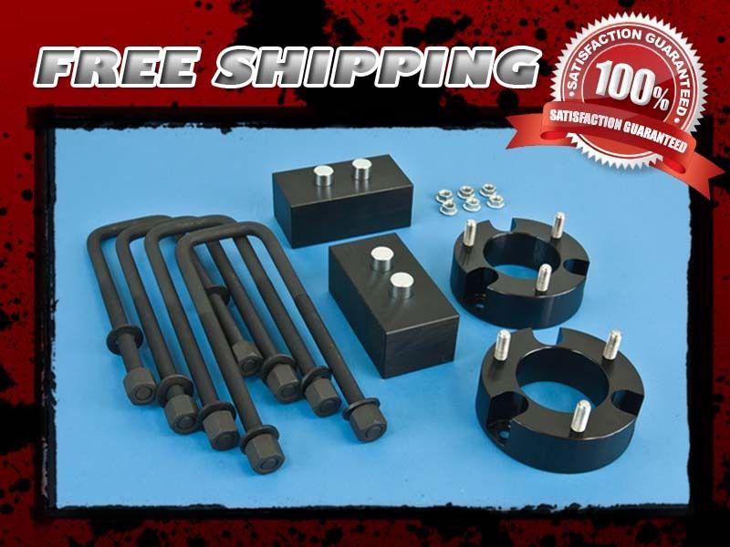 Black nylon coil spacer lift kit front 3.5" rear 2" block u-bolt 4x4 4wd fx4