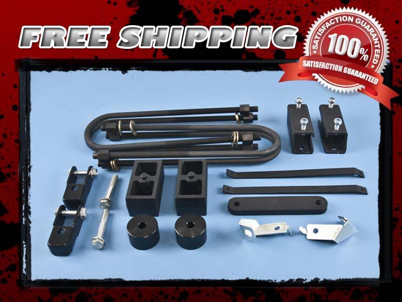 Nylon lift kit front 2" rear cast 1" drop shock extender 4x4 4wd overload u-bolt