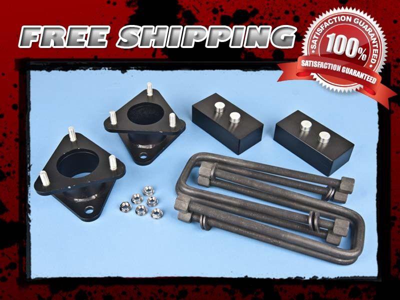 Carbon steel coil spacer lift kit front 3.5" rear 3" block u-bolt 4x2 2wd