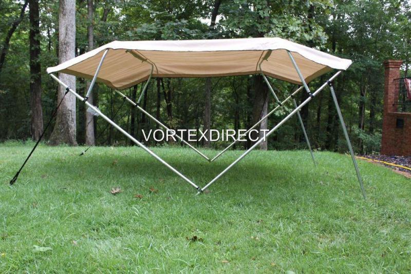 New vortex pontoon/deck boat bimini top 12' long 8' wide beige/tan