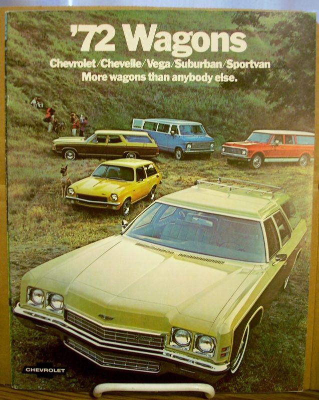 Nos 1972 chevy chevrolet wagons chevelle vega suburban dealership sales brochure