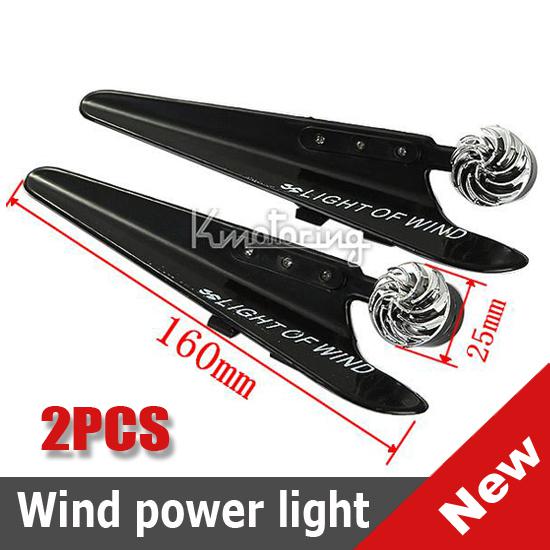 2x car wind powered car motor tricolor driving truck power windshield wiper led