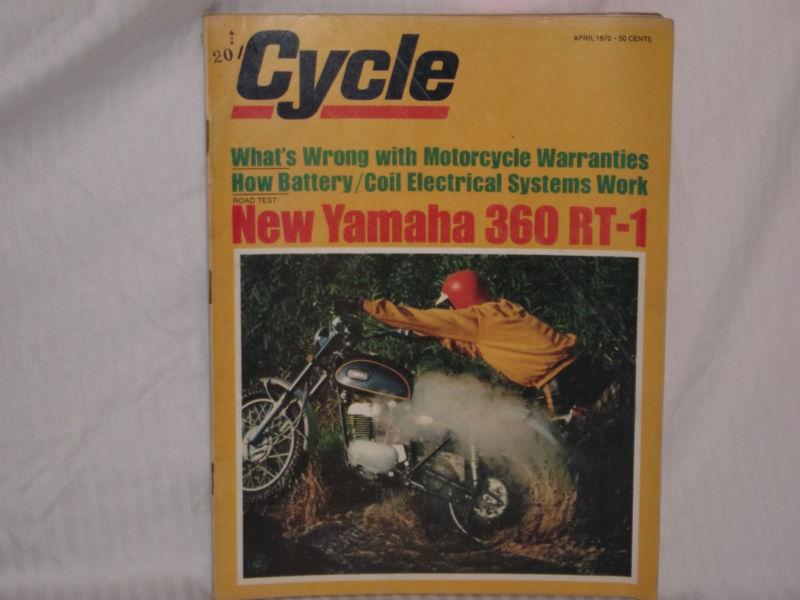 Cycle magazine april 1970 yamaha 360 rt-1 kaw 500cc road racer ajs 250 storm 