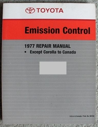 Toyota emission control 1977 repair manual (land cruiser)