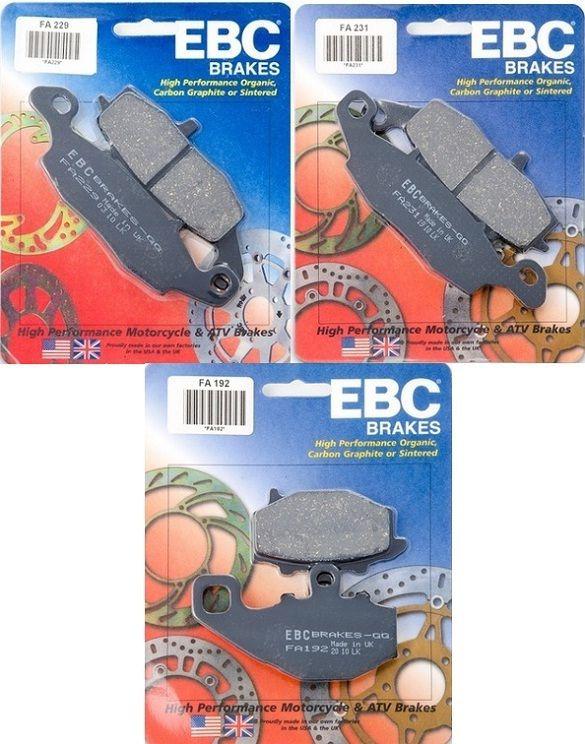 Ebc kevlar front + rear brake pads (3 sets)  2007-2013 kawasaki kle650 versys