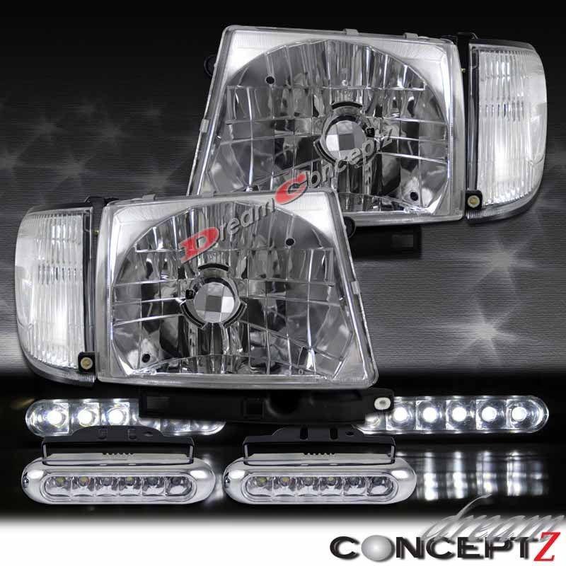 Toyota tacoma 4wd chrome housing style headlights corners l.e.d daytime running