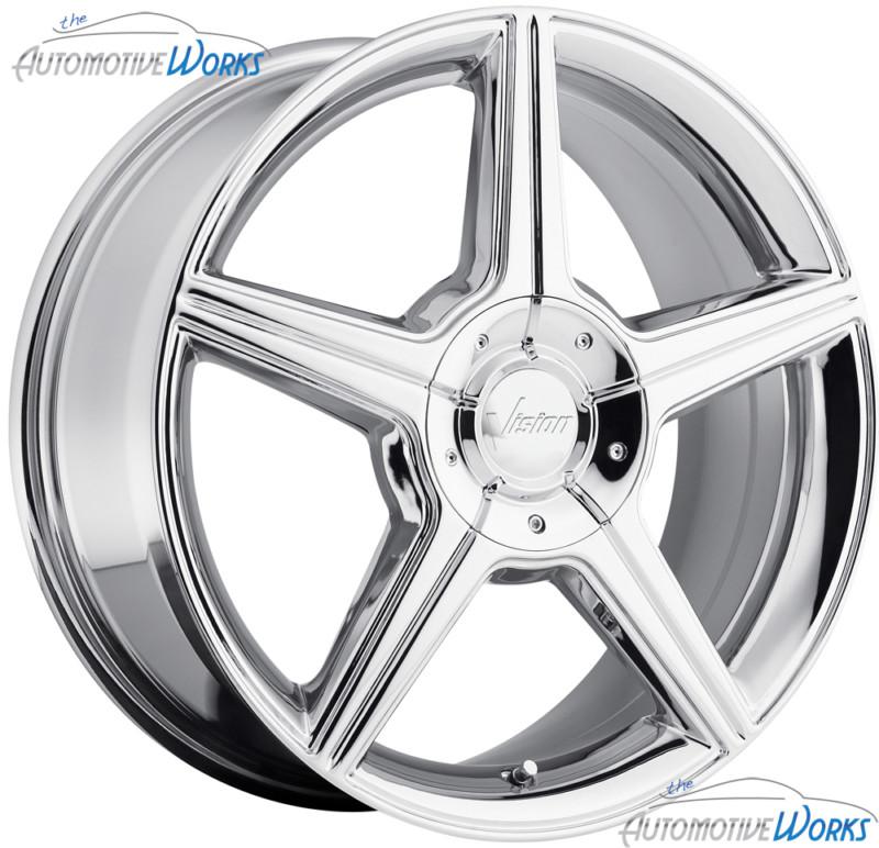 1 - 18x7.5 vision autobahn 5x112 5x120 +45mm chrome wheel rim inch 18"