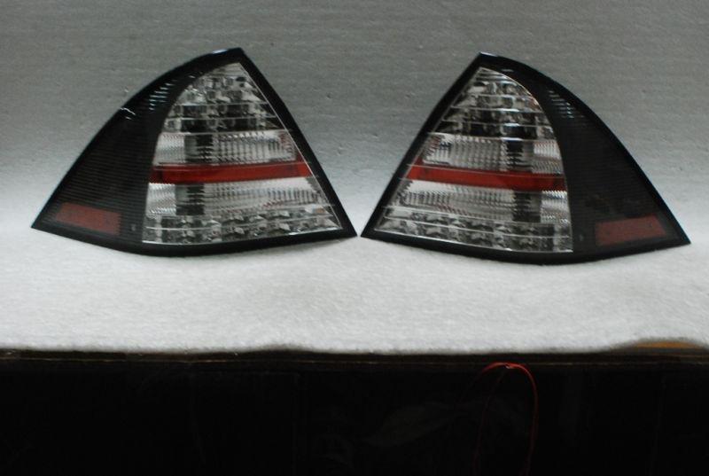 05-07 mercedes benz w203 c-class led black tail brake lights lamps left+right