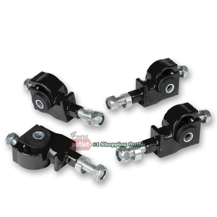 Black front adjustable camber suspension kit for honda 90-97 accord prelude