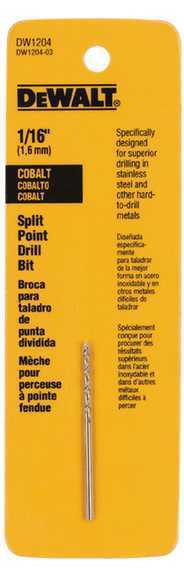 Dewalt tools dew dw1204 - drill bit, cobalt - split point; wood, metal or pla...