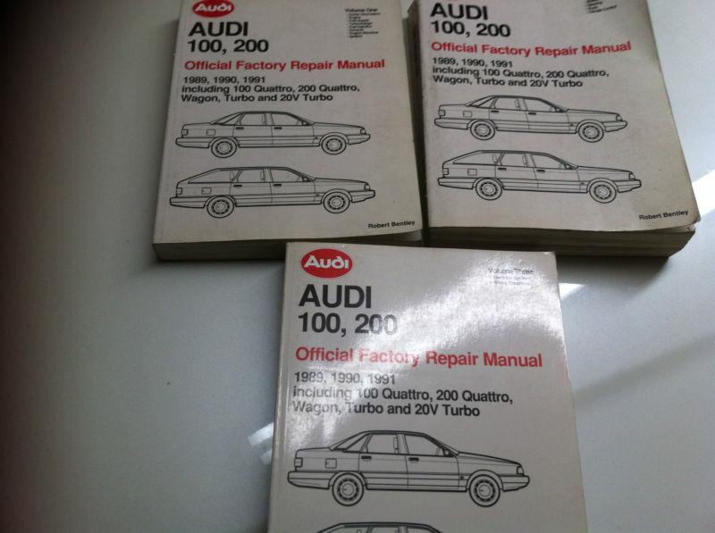 Audi 200 20v 10v turbo quattro complete set of service manuals 