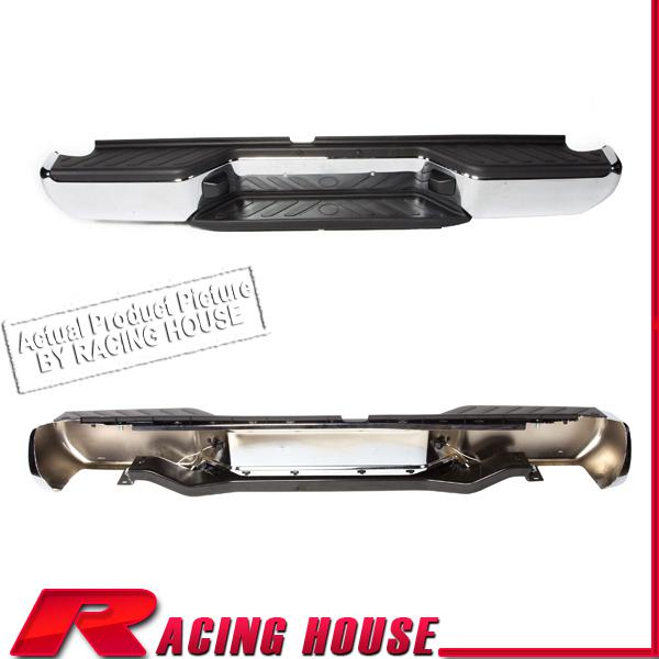 Rear step bumper steel bar w/ pad 05-12 nissan frontier king cab extended chrome