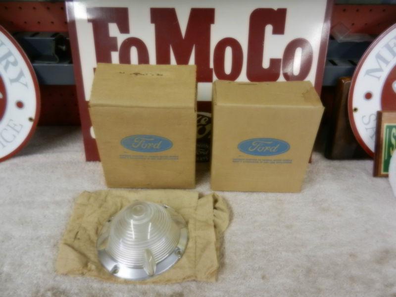 1955 ford nos signal light lenses (1 pr) b5a-13208-b