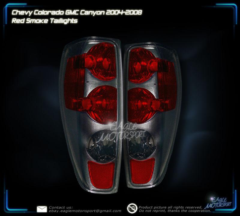 2004-2010 chevy colorado/gmc canyon red smoke tail lights rear lamps assembly