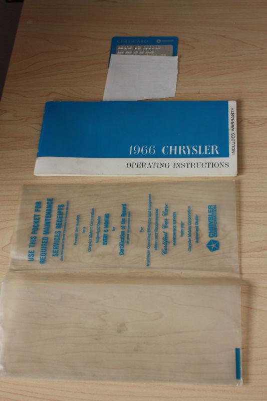1966 chrysler operating instructions, certicard, plastic envelope