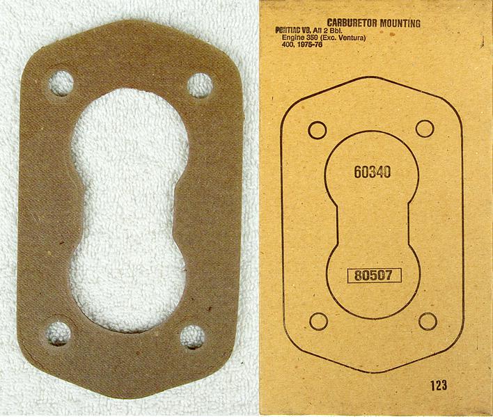 New 60340 felpro 2bbl carburetor base gasket fits 1975-1976 vintage pontiac