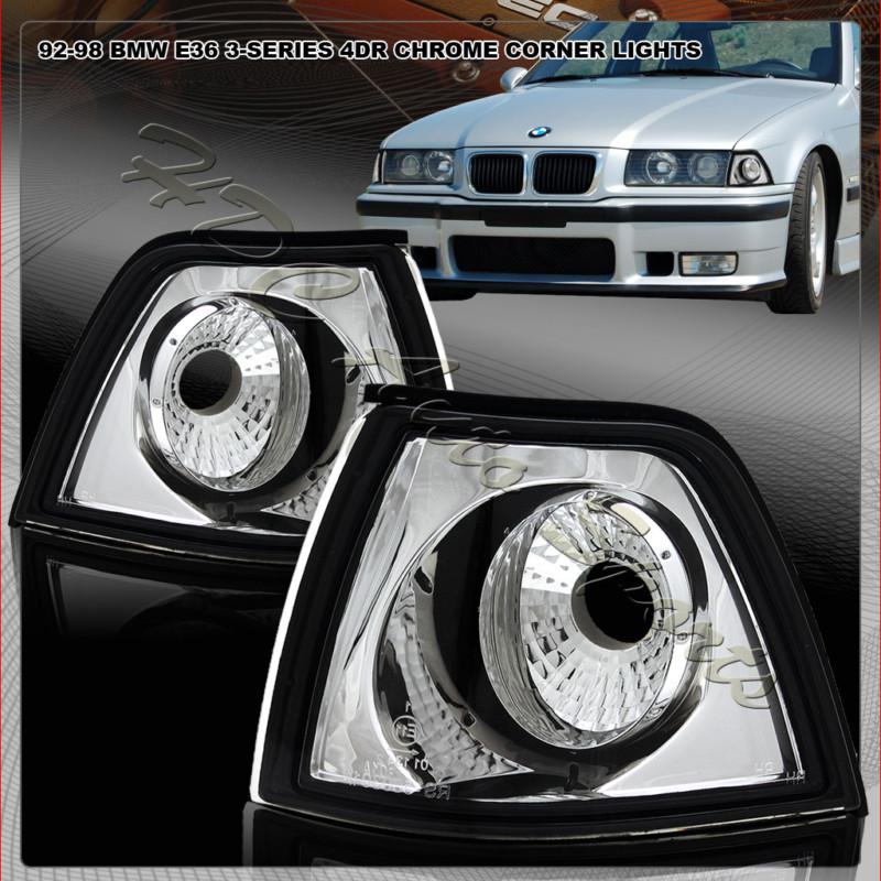 1992-1998 bmw e36 sedan euro chrome housing clear lens signal corner light lamps