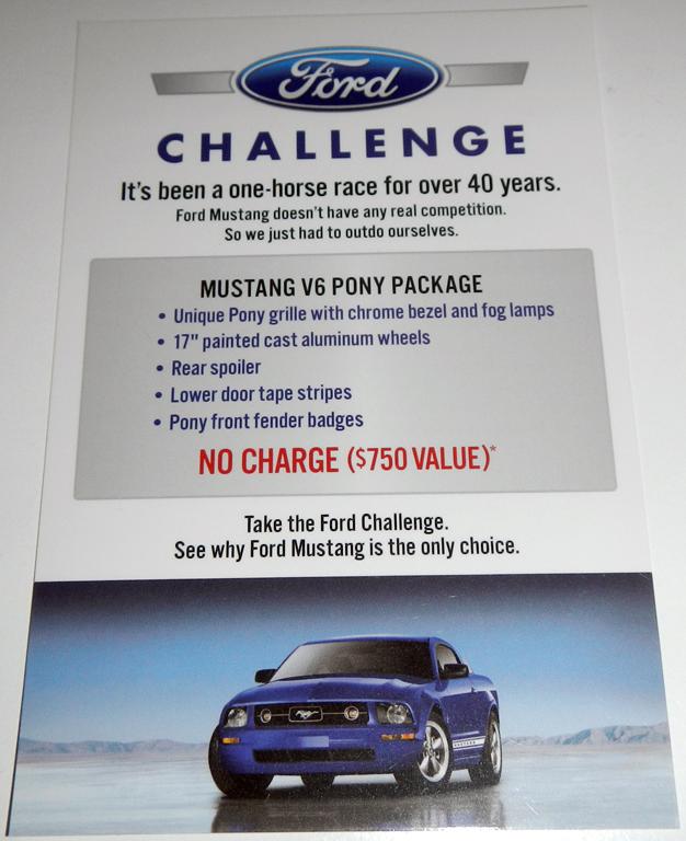 2007 ford challenge mustang v6 pony package - mustang & mustang gt - brochure