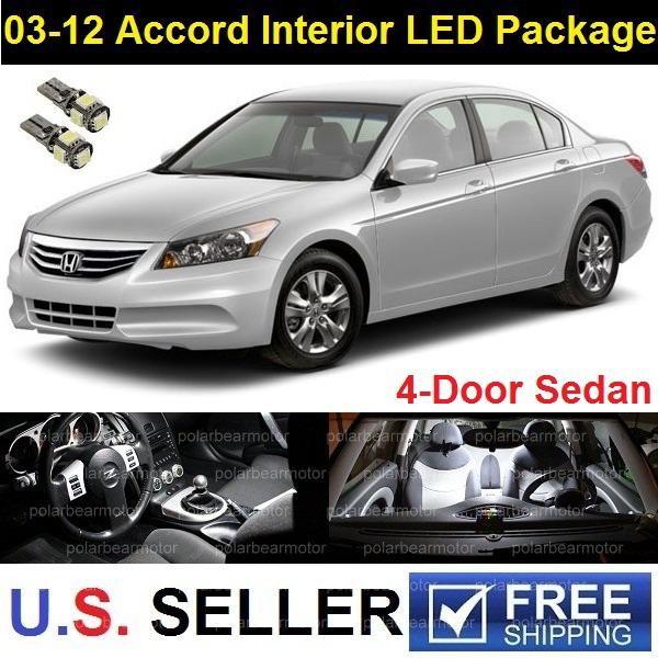 2003-2012 honda accord 4dr interior & exterior led smd lights package 8pcs white