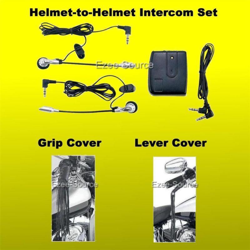 Motorcycle biker accessories bundle helmet intercom 2pc grip 2pc lever covers