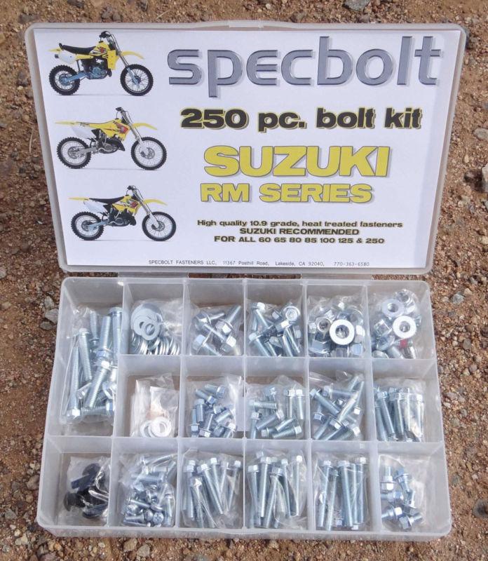 250pc bolt kit suzuki rm 60 65 80 85 125 250 plastic engine frame fender 370 400