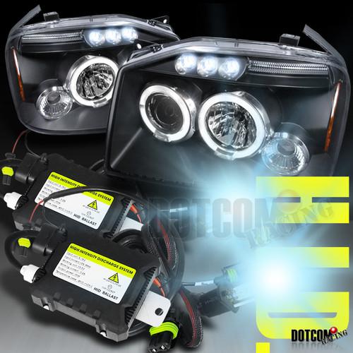 01-04 frontier black halo headlights+6000k slim xenon hid