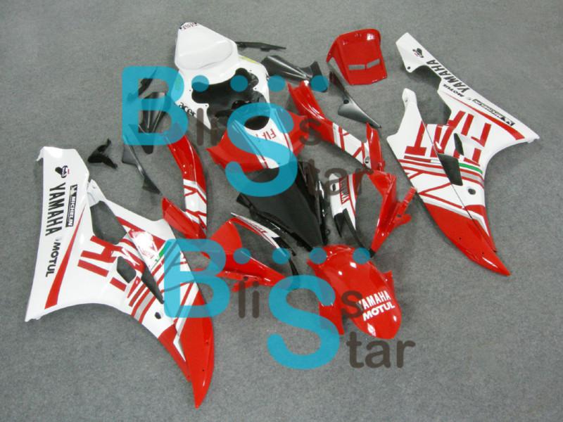 Abs fairing white red bodywork plastic set fit for yzf-r6 2006-2007 e12 w8