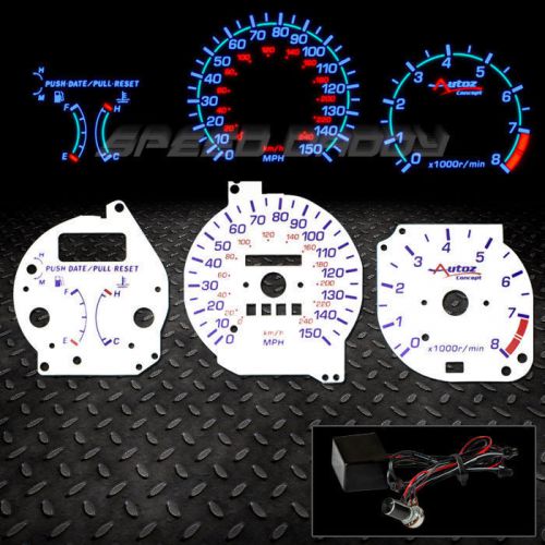 Auto concept reverse white indiglo glow gauge 92-95 mazda mx3 mx-3