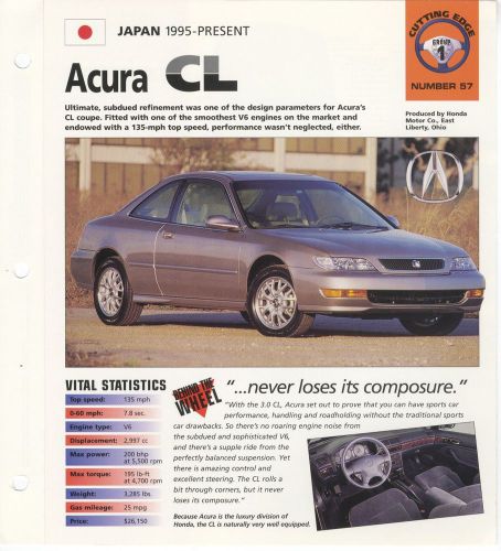 Acura cl collector brochure specs 1995-present group 1, no 57