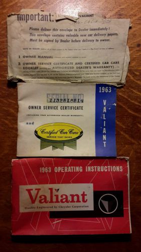 1963 valiant operating instructions owners service certificate manuals original