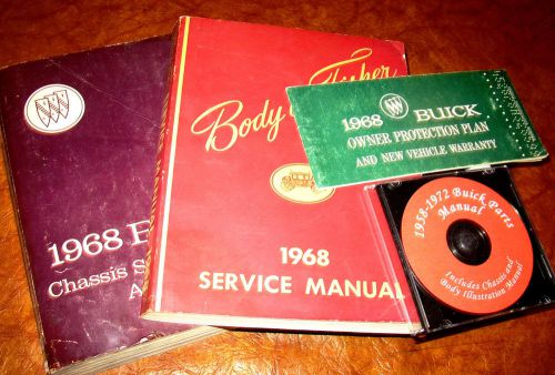 1968 buick service manuals gs 350 400 skylark riviera wildcat 4 piece set orig!