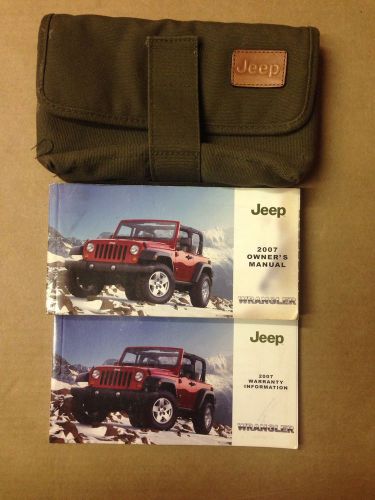 2007 jeep wrangler owner&#039;s manual with case