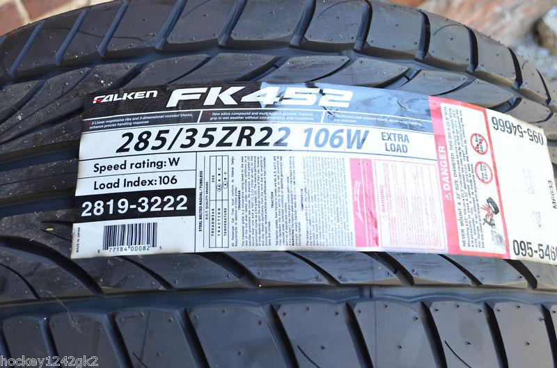 2 new 285 35 22 falken fk452 tires
