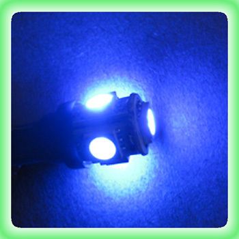 Blue 100x 5leds t10 194 168 wedge 3-chips 5050 led blub car light 360° bright