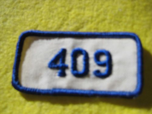 Vintage chevrolet 409 engine blue white uniform patch 2 7/8&#034;x1 1/4&#034;