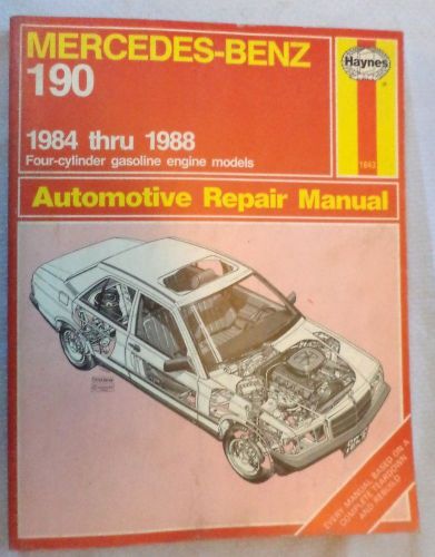 Good condition ~ haynes book  manual # 1643 mercedes benz 190 4cyl gas 1984-88