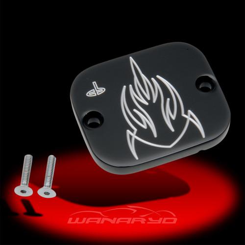 Master cylinder cover, black for 96-07 touring & 06-newer softtail and dyna