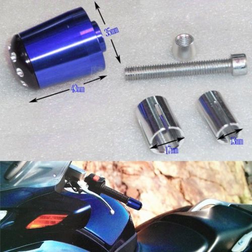 7/8&#039;&#039; blue motorcycle street dirt scooter bike bar end grips handle plugs caps