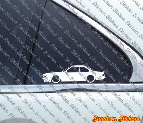 2x lowered car outline stickers - for bmw e24 m635 csi 6-series