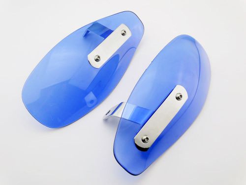 Hand guards blue deflector wind shield set hd harley fxstb fxdwg fxdl fxdci fxdc