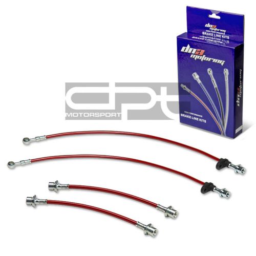 Corolla e100 ae101 replacement front/rear ss hose red pvc coated brake line kit