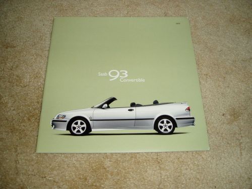 2001 saab 9-3 convertible se viggen sales brochure dealer literature