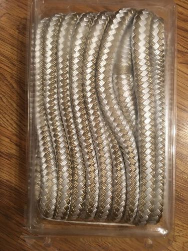 New- premium double braid nylon dock line, 5/8&#034; x 30&#039;   gold/white