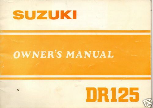 1982 suzuki motorcycle dr125 owners manual new