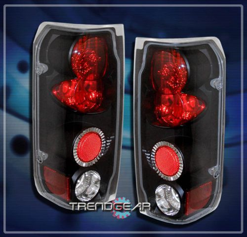 87-96 ford f-150 f-250 f-350/89+ bronco altezza tail brake lights black 93 94 95